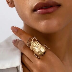 Gold Scarab / Beetle Statement Ring